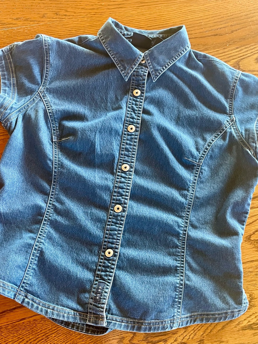 Route 66 Women's Denim Button-Down Shirt in Blue